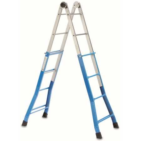 SCALA EVEREST TELESCOPICA IN ACCIAIO ALLUNGABILE 4+4 GRADINI
