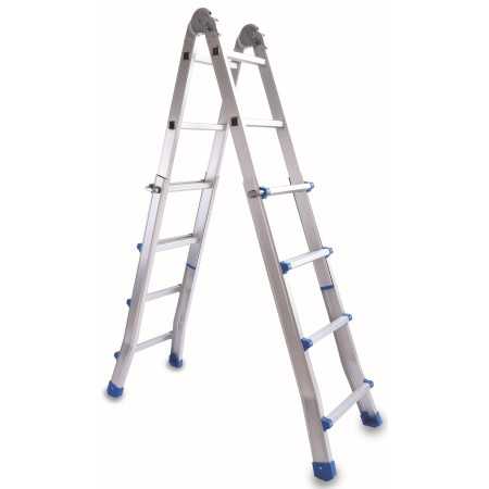 SCALA EVEREST TELESCOPICA IN ALLUMINIO ALLUNGABILE 4+4 GRADINI