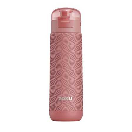 ZOKU Stainless Steel Sports Bottle Bottiglia termica di colore Rosa Geometrico ml. 500