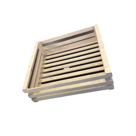 PANETTA CASSETTA DI LEGNO A 3 LISTELLI CM. 35x32x9h.