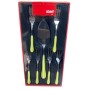 Abert Servizio 7 posate per dolce Sinuosa Verde bianco manico in Abs