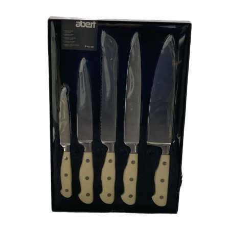 Abert Set pz.5 coltelli da cucina Cucinart manico bianco c/vetrina