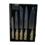 Abert Set pz.5 coltelli da cucina Cucinart manico bianco c/vetrina
