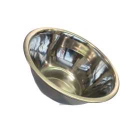 INSALATIERA BOMBATA CON BORDO ESTERNO IN ACCIAIO INOX CM. 20
