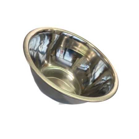 ROUNDED SALAD BOWL WITH EXTERNAL EDGE IN STAINLESS STEEL CM. 20