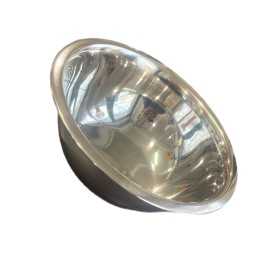 INSALATIERA BOMBATA CON BORDO ESTERNO IN ACCIAIO INOX CM. 24