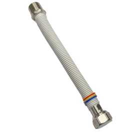 FLESSIBILE INOX PER ACQUA-GAS RIVESTITO BIANCO M/F ATTACCO 3/4 POLL. MM. 200-400