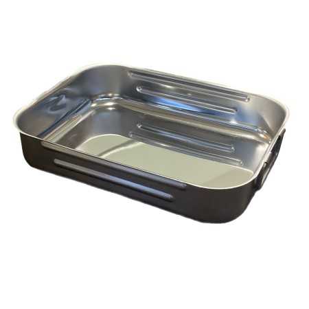 HIGH HEAVY RECTANGULAR TRAY IN STAINLESS STEEL CM. 35x26