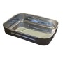 HIGH HEAVY RECTANGULAR TRAY IN STAINLESS STEEL CM. 35x26