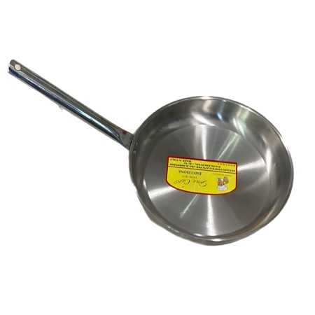 COUNTERSUNK CATERING PAN RIVETED HANDLE WITH INDUCTION BOTTOM CM. 28