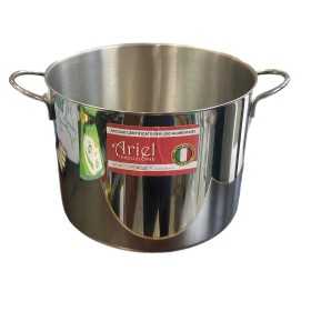 HIGH POT IN 18/10 STAINLESS STEEL WITH HANDLES AND ALUMINUM BOTTOM WITHOUT LID CM. 28