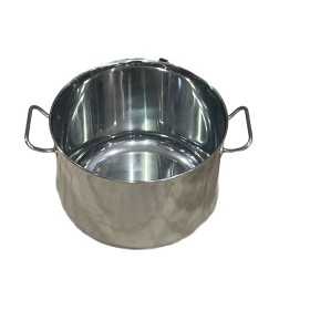HIGH POT IN 18/10 STAINLESS STEEL WITH HANDLES AND ALUMINUM BOTTOM WITHOUT LID CM. 34