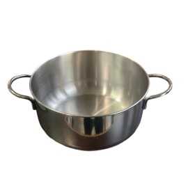PENTOLA CON DUE MANICI IN ACCIAIO INOX MODELLO DAISY CM. 26 X 13 H.