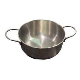 POT IN STAINLESS STEEL 18/10 WITH HANDLES AND ALUMINUM BOTTOM WITHOUT LID CM. 22