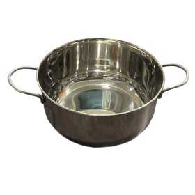 PENTOLA IN ACCIAIO INOX 18/10 CON MANICI E FONDO IN ALLUMINIO SENZA COPERCHIO CM. 24