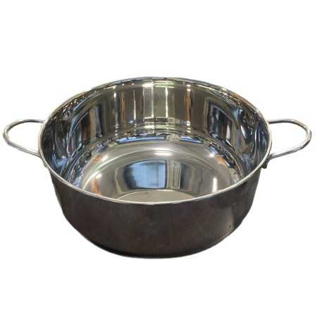 PENTOLA IN ACCIAIO INOX 18/10 CON MANICI E FONDO IN ALLUMINIO SENZA COPERCHIO CM. 26