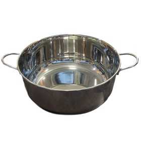 PENTOLA IN ACCIAIO INOX 18/10 CON MANICI E FONDO IN ALLUMINIO SENZA COPERCHIO CM. 30