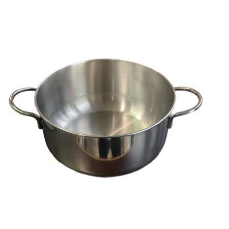 PENTOLA CON DUE MANICI IN ACCIAIO INOX MODELLO DAISY CM. 16x8h.