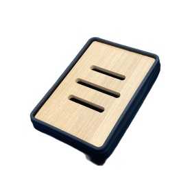 FERIDRAS PORTA SAPONE LINEA ALABAMA IN PLASTICA ABS E BAMBOO NERO