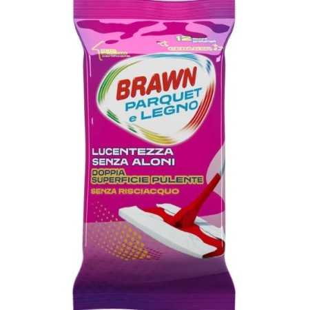 BRAWN PANNI IGIENIZZANTI PAVIMENTI PARQUET E LEGNO 12 PEZZI