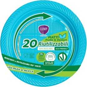 CLENDY COLOR AZZURRO PIATTI FRUTTA E DESSERT RIUTILIZZABILI 20