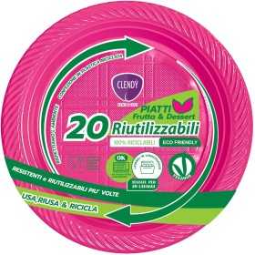 CLENDY COLOR FUXIA PIATTI FRUTTA E DESSERT RIUTILIZZABILI 20