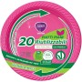 CLENDY COLOR FUXIA PIATTI PIANI RIUTILIZZABILI 20 PEZZI