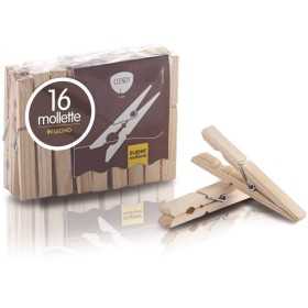 CLENDY MOLLETTE APPENDIPANNI DI LEGNO PZ. 16