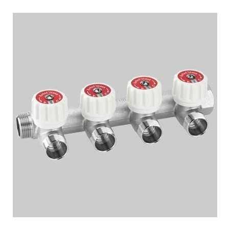 COLLETTORE MODULARI CON ARRESTI MANUALI A 3 VIE MF 3/4 640344
