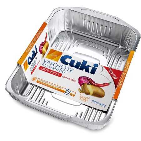 CUKI VASCHETTA ALLUMINIO SENZA COPERCHIO 6 PORZIONI 2 PEZZI