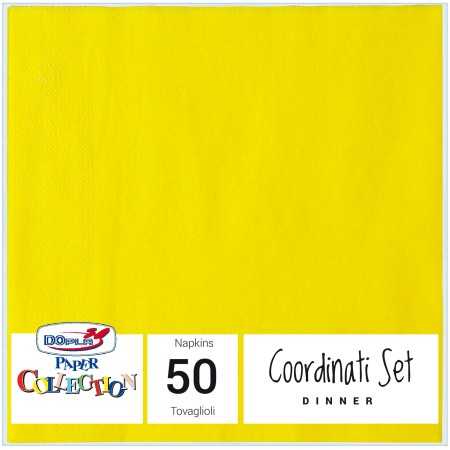 DOPLA COLORS TOVAGLIOLI DI CARTA A 2 VELI GIALLO CM. 33x33 PZ.