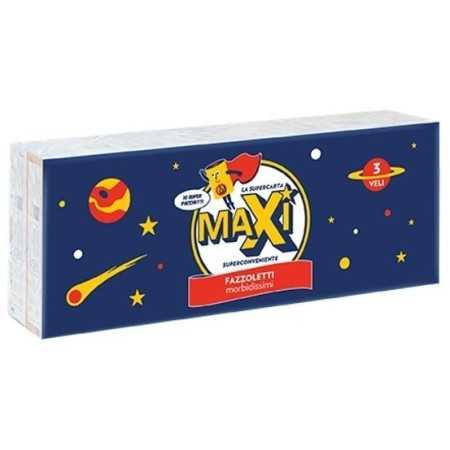 MAXI FAZZOLETTI DI CARTA 3 VELI 10 PACCHETTI