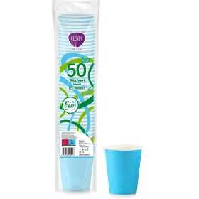 CLENDY BIO BICCHIERI DI CARTA 200CC AZZURRO 50 PEZZI