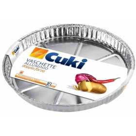 CUKI VASCHETTA TONDA IN ALLUMINIO SENZA COPERCHIO 8 PORZIONI 3PZ