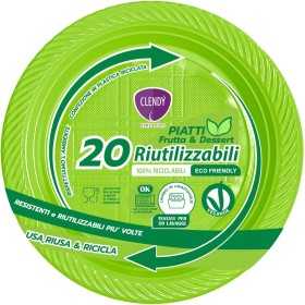 CLENDY COLOR VERDE PIATTI FRUTTA E DESSERT RIUTILIZZABILI 20