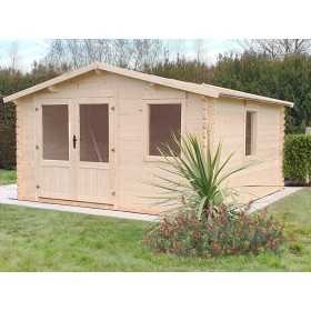 Casetta di legno in Abete grezzo non trattato MOD. Valencia cm. 400x400x239h.