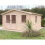 Casetta di legno in Abete grezzo non trattato MOD. Valencia cm. 400x400x239h.
