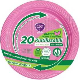 CLENDY COLOR ROSA PIATTI FRUTTA E DESSERT RIUTILIZZABILI 20
