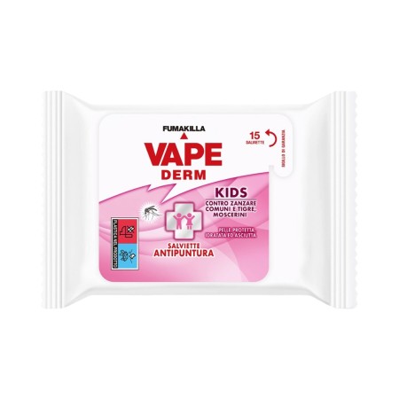 VAPE DERM SALVIETTINE ANTIPUNTURA KIDS 15 PEZZI