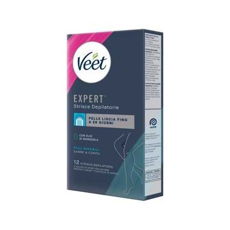 VEET EXPERT STRISCE DEPILATORIE GAMBE E CORPO PELLI SENSIBILI