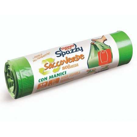 DOMOPAK SPAZZY SACCO VERDE PATTUMIERA CON MANINI LT. 110 PZ. 10