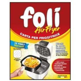 FOLI' CARTA PER FRIGGITRICE AD ARIA QUADRATA CM. 23x23 FOGLI 15