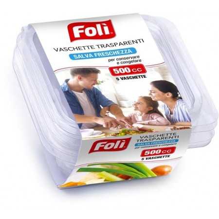 FOLI' CONTENITORE ALIMENTARE SALVAFRESCHEZZA 500CC 5 PEZZI
