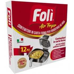 FOLI' CONTENITORE IN CARTAFORNO PER FRIGGITRICE AD ARIA 12PZ