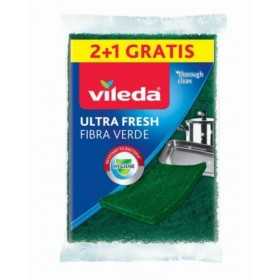 VILEDA SPUGNE ABRASIVE ULTRA FRESH FIBRA VERDE 2+1 GRATIS