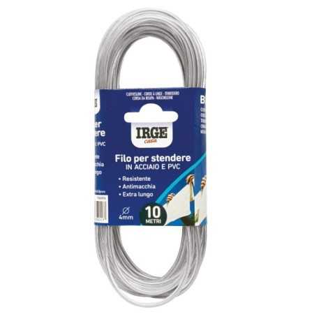 IRGE FILO STENDIBIANCHERIA RIVESTITO IN ACCIAIO MM. 4 MT. 10