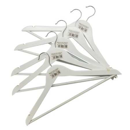 IRGE GRUCCIA OMETTI IN LEGNO BIANCO PER VESTITI PZ. 5