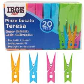 IRGE MOLLETTE PINZE PER BUCATO MODELLO TERESA PZ. 20 MULTICOLOR
