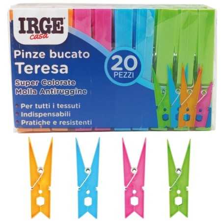 IRGE MOLLETTE PINZE PER BUCATO MODELLO TERESA PZ. 20 MULTICOLOR