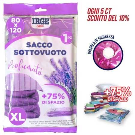 IRGE SACCO BUSTA SOTTOVUOTO PROFUMATO LAVANDA CON VALVOLA DI